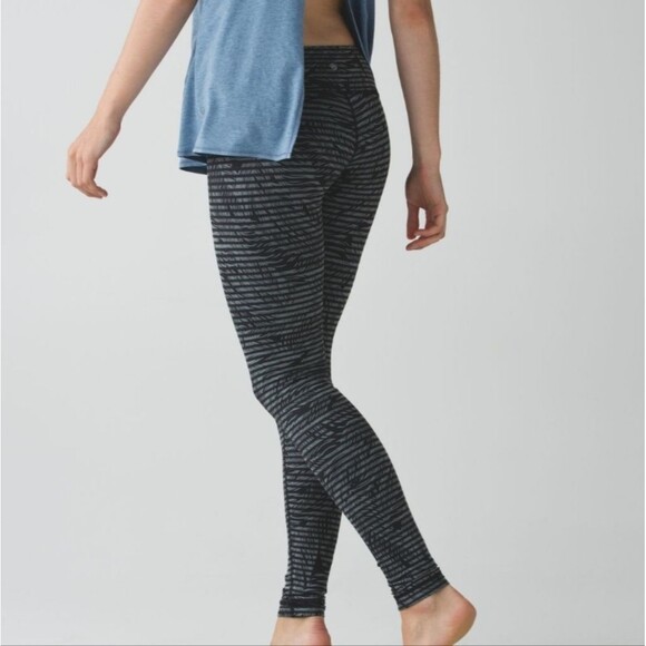 Lululemon Wunder Under Pant - Stripe Play Slate Black - Picture 1 of 9